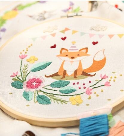 Cross Stitch Stamped Embroidery Kit - Eafior DIY Beginner Counted Starter Cross Stitch Kit for Art Craft Handy Sewing Including Color Pattern Embroidery Cloth,Embroidery Hoop,Color Threads,Tools Kit - Thumbnail 3