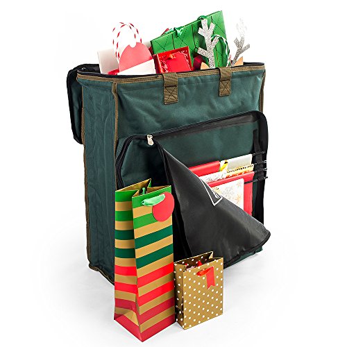 [Gift Bags with Tissue Paper Storage Bag] - Protect All of Your Tissue Paper Gift Wrap | Tiered Rods Hang Your Premium Christmas Tissue | Separated Compartments for Your Giftbags - Thumbnail 7