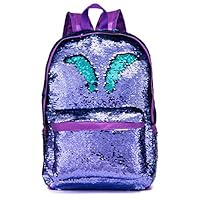 SIWA MARY Reversible Sequins School Backpack for Girls Students Magic Glitter Mermaid Lightweight Travel Backpack