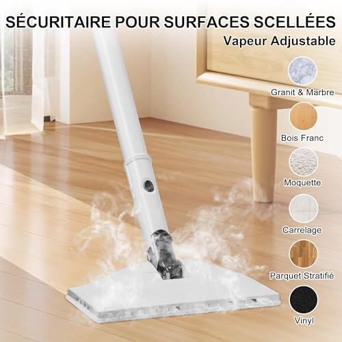 Vidattx Steam Cleaner, Multifunction Steam Cleaner, 8 in 1, 1500 W, Removes 99.9% of Viruses and Bacteria, Steam Cleaner ECO Without Detergents, Glass Cleaner, Sofa Steam Cleaner