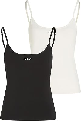 Cami Top Feminino Signature (Pack de 2) Cannoli Creme/Preto XS