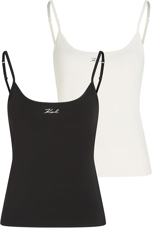 Mujer Signature Cami Top (2 Pack) Cannoli Crema/Negro XS