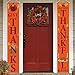 Mosoan Fall Thanksgiving Porch Sign - Fall Thanksgiving Decorations Outdoor Indoor - Give Thanks Banner - Blessed Thankful Grateful Sign - Fall Autumn Thanksgiving Yard Front Door Hanging Decor