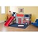 Dorel Boys' Fire Department Twin Loft Bed with Slide, Red