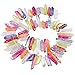 rockcloud Natural Rock Crystal Points Titanium Coated Clear Quartz Sticks Spikes Top Drilled 15 inch Strand,Colorful