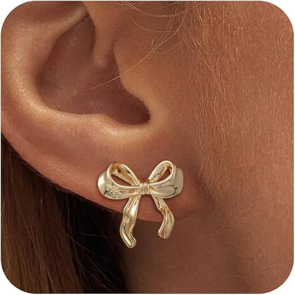 Womens Gold Stud Earrings 18K Gold Plated Anti-tarnish| Chunky