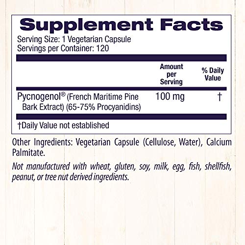 Healthy Origins Pycnogenol 100 mg Premium Pine Bark Extract French