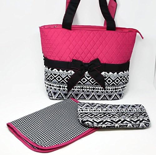 Rosenblue Pink and Black Aztec Diaper Bag