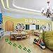 Finduat 20 Pairs 40 Prints Green Kids Size Shoes Footprint Stickers Decals, Floor Wall Stairs to Guide Directions for School, Dance Studio, Floor Stickers St. Patrick's Day Party Decoration