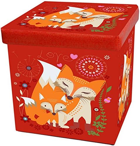 Fox corazón acolchada otomana plegables de almacenamiento Caja pequeña