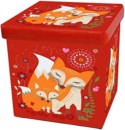 Fox corazón acolchada otomana plegables de almacenamiento Caja pequeña