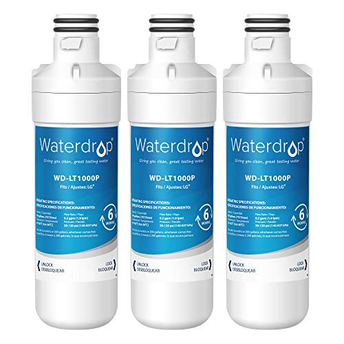 Waterdrop LT1000PC ADQ747935 Refrigerator Water Filter And Air Filter, Replacement For LG