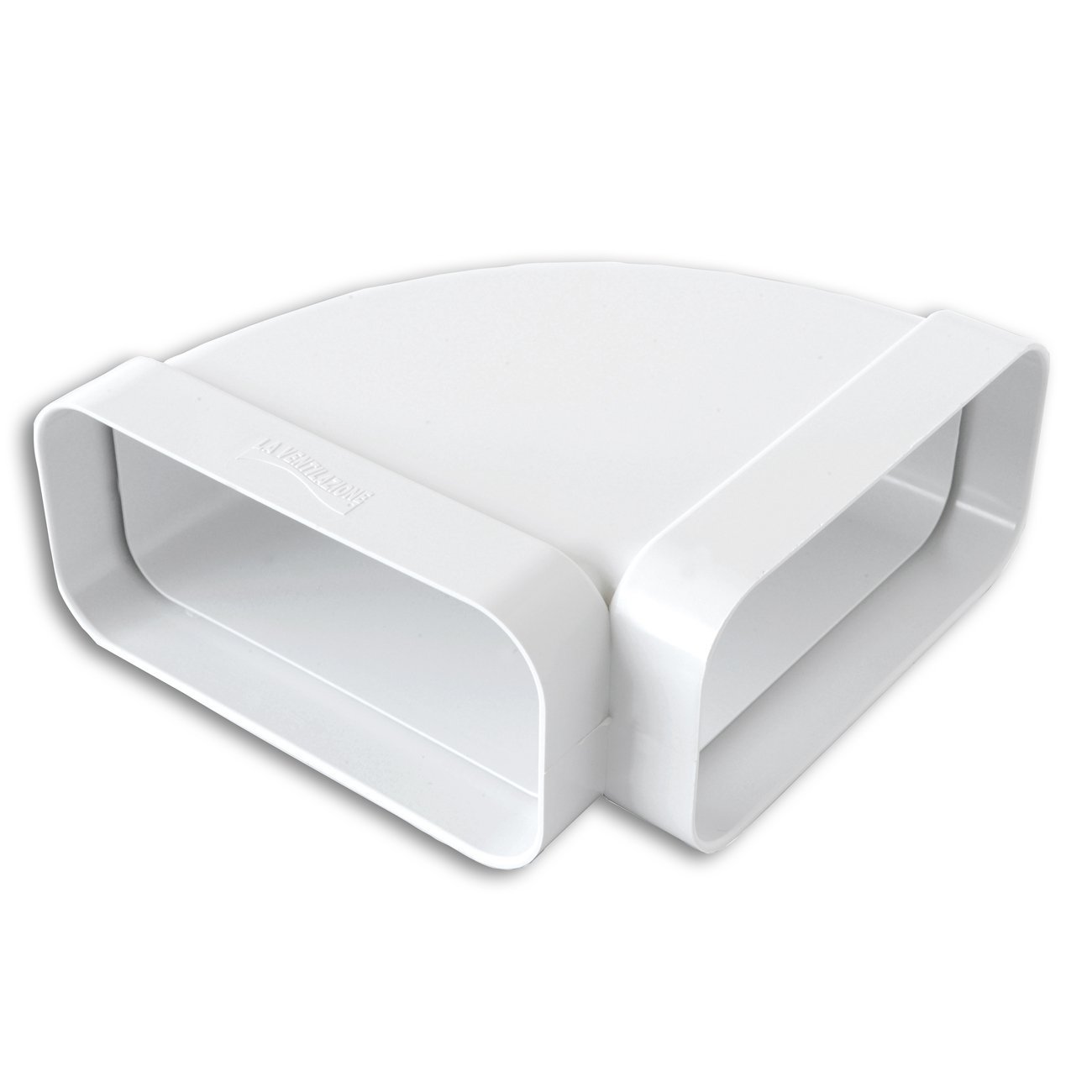 Horizontal Curved Ventilation ABS for Rectangular Tube, White, CCO157B
