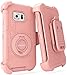 S6 Edge Case, Galaxy S6 Edge Case, BENTOBEN Shockproof Drop Protection Heavy Duty Rugged Belt Clip Holster Kickstand Hybrid Hard PC Soft Silicone Protective Case for Samsung Galaxy S6 Edge, Rose Gold