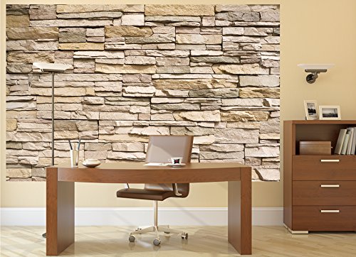 GREAT ART Wall Mural Stone Optic 3D Design- Decoration Stones Wallpaper Wall Covering Stonewall Slate Sandstone Poster (82.7x55 Inch) - Thumbnail 7