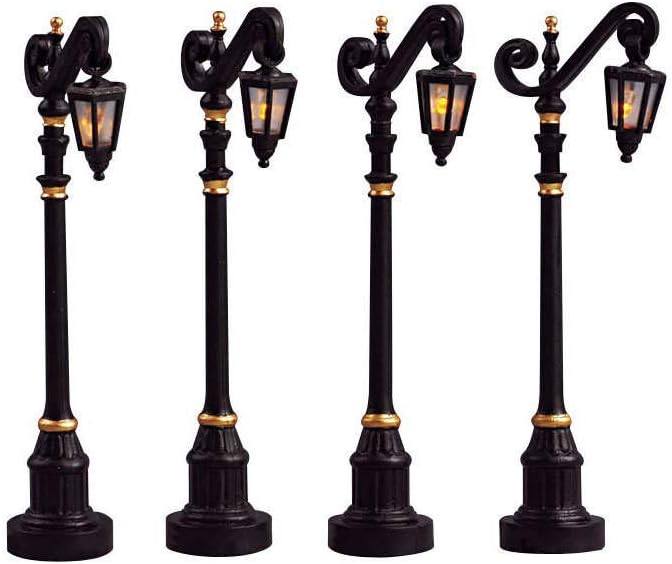 Amazon Com Lemax Christmas Colonial Street Lamp Set Of 4 Battery Operated 4 5v 54313 Arts Crafts Sewing