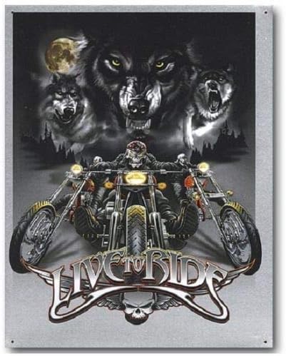 Amazon Com Shopforallyou Vintage Decor Wall Signs Live To Ride Wolves Motorcycles Harley Indian Sturgis Wall Decor Metal Tin Sign Home Kitchen shopforallyou vintage decor wall signs