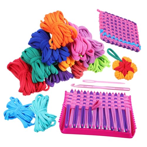 EPIGEIST 1 Set Knitting Starter Kit Colors Craft Loops Refill with Weaving Loom for DIY Bracelet Projects Strong Elastic Acrylic Material for Boys