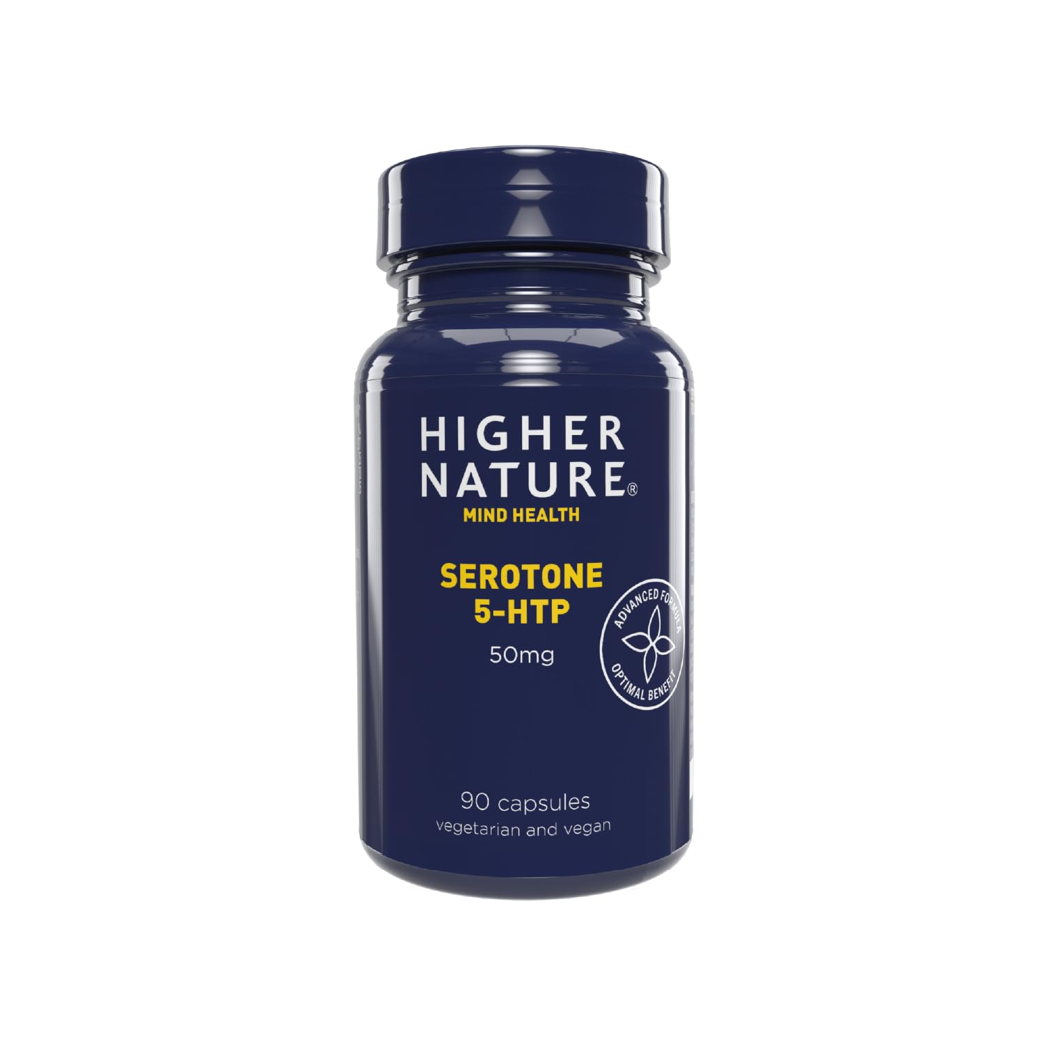 Higher Nature - Serotone 5HTP - 50mg - Psychological Support - Natural Source of 5HTP - B Vitamins & Zinc - Vegan & Vegetarian - 90 Capsules