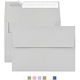 Gray Self-Seal A4 Envelopes - 50 Pack Printable for Invitations, Weddings & Baby Showers
