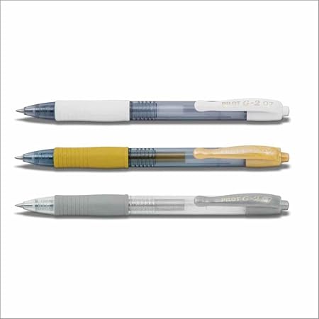 Pilot G2-07 Metallic Gelschreiber 3er Set Gold, Silber und Weiß