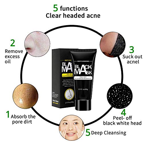 Blackhead Remover Mask - Black Blackhead Remover Mask Strips, Deep Cleansing Facial Mask for Face and Nose Activated Charcoal Peel Off Mask