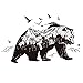 Vibola DIY Removable Wall Sticker Mountain Black Bear Animal Sticker Child Room Living Room Bedroom Background Decoration Murals PVC Wall Stickers