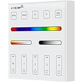 BTF-LIGHTING WR01RF Wireless 2.4G RF 4 Zones RGB RGBW RGBCCT Wall Mounted Smart Panel Remote Powered by 2XAAA Batteries 3V Work with DR03W DR04W WB5 LM052 C03RF C04RF C05RF C03W C04W C05W Controller