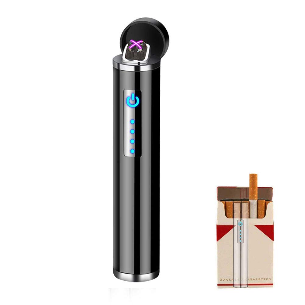 Buy Lighters Dual Arc Lighter Rechargeable Flameless Windproof Electronic Slim Mini Size