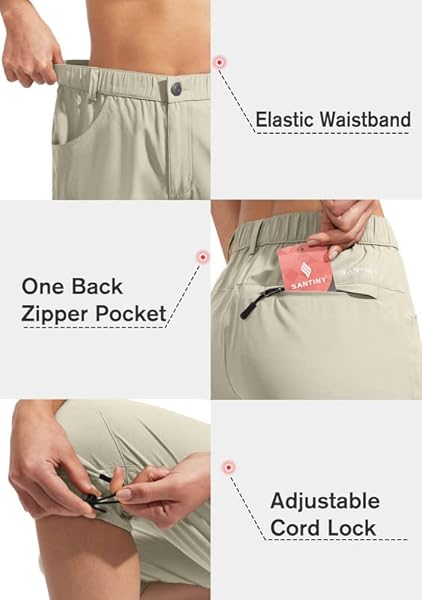 SANTINY Women's Lightweight Wide Leg Cropped Pants - High Waisted Lounge Travel Pants With Pockets