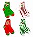 Christmas Holiday Novelty Little Kids Boys Girls Crew Socks 4-Pair (6-8 Years, Stripe Tree Snowman Candy Cane)