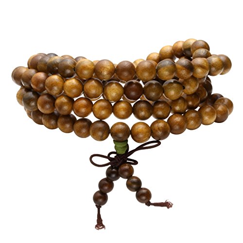 Milakoo 8mm Mala Beads 108 Link Wrist Bracelet/Necklace for Prayer Buddha Meditation Tibetan