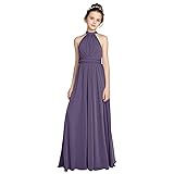 Chiffon Junior Bridesmaid Dress for Teens Halter