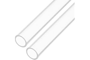 Rebower 10" Clear Plastic Rigid Pipe 7mm x 10mm(0.3" x 3/8") Acrylic Tube Round Polycarbonate Tubing, [for Plumbing, Hydrauli