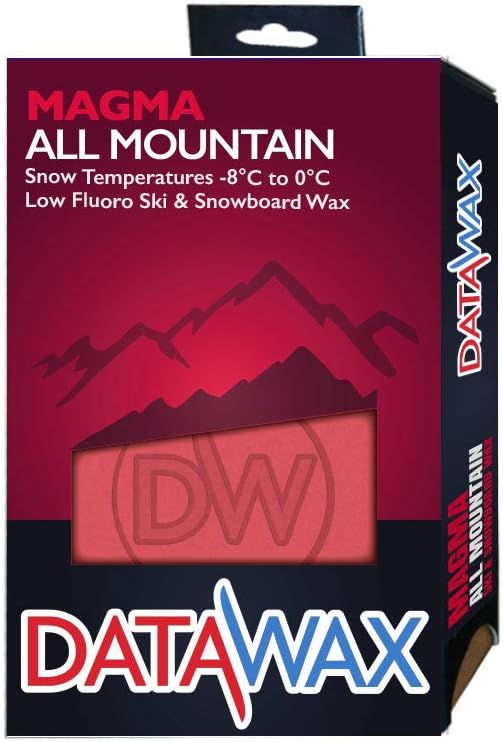 MagmaHP Ski and Snowboard Wax Low Fluoro "Fast Piste" for mid Season, Red, 110g