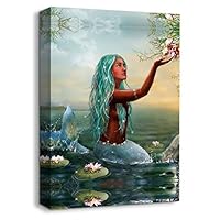Canvas Wall Art - Elegant Mermaid - Canvas Prints Home Artwork Decoration for Living Room,Bedroom - 12x18 inches