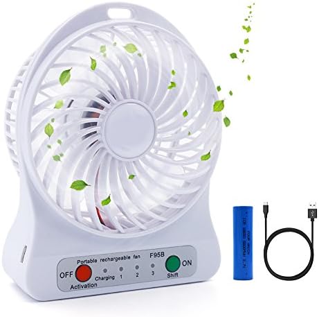 Ehomely USB handheld Mini Misting Fan Personal Cooling Humidifier Portable Air Conditioner With Rrechargeable Battery, Heat Stroke Prevention (s/white)