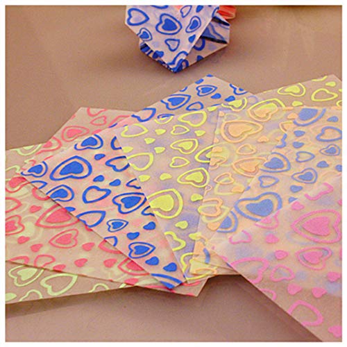 Naimo Luminous Colored Origami Paper - 70 Sheets - 7 Colors - Square Easy Fold Paper for Beginner (3.53.5)