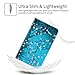 UUcovers T377 Tablet Case for Samsung Galaxy Tab E 8.0 Inch 2016 Model (SM-T377A/T377V/T377P/T375/T378) PU Leather Folio Stand Wallet Soft TPU Back Shockproof Cover with Card Pocket, Pear Flower Blue