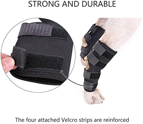 Dog Leg Support Brace Canine Rear Hock Joint Brace, Compression Wrap Protect Wounds/ Heal Injuries and Sprains Help Loss of Stability caused by Arthritis(1 Pair) (L)