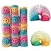 OrliverHL 12Pcs/Set Slinky Smiley Face Springs Rainbow Smiley Face Spring Party Bag Filler