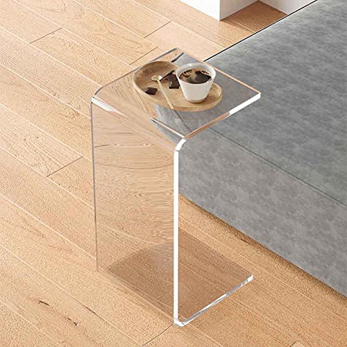 BINERM Acrylic transparent side table, sofa small coffee table side table multifunctional creative seating area table suitable for hotels, bookstores, western restaurants,Clear,30 * 30 * 60cm