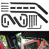 hikotor Jeep Wrangler JK JKU Front & Rear Grab Handles Roll Bar Steel Grip Handles Kit for Unlimited Sports Bubicon Sahara 2007-2018 2 & 4 Doors(Black)