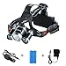 QMS 5000 Lumen 3 CREE XML T6 Headlight 18650 LED Light, Headlamps for Outdoor Sports Hiking Camping Riding Fishing Hunting