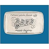 Basic Spirit Small Pewter Jewelry Tray - Clef Music Instrument Note - Home Decorative Bowl Wedding Christmas Gift, Jewelry Display, Ring Holder Storage Display Organizer