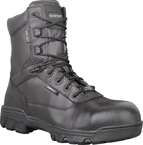 Safety Work Boots Mens Waterproof Leather High Ankle w/Composite Toe Cap, Puncture Resistant Midsole, Slip Resistant Sole for Bikers, Security, Military, Police, Construction, Road Workers