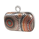 BMC One Ring Rhinestone Studded Knuckle Duster Mini Sequin Womens Evening Clutch Purses, Free Spirit Collection - SUN KISSED