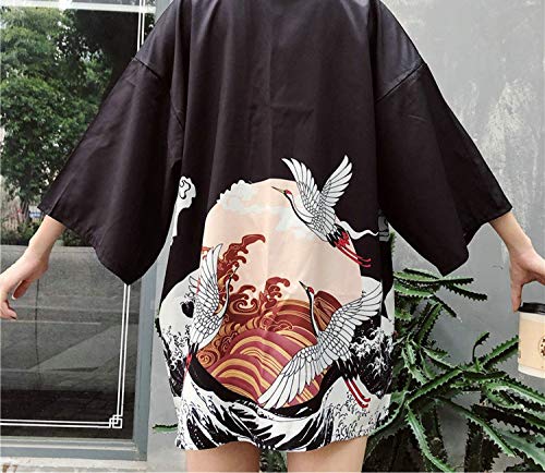 Kimonos Woman Japanese Kimono Cardigan Cosplay Shirt Blouse for Women Beach Kimono Q721,1,One Size