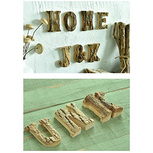 image for Oak-Pine Vintage Decorative Wooden Letters & Number DIY Wall Stickers 
