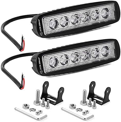 YITAMOTOR LED Light Bar 2PCS 18W 6Inch Flood LED Work Light Pods Single Row Offroad Led Light Driving Light Fog Light Boat Light Waterproof for SUV ATV 4WD Car Truck Golf Cart 12V 24V,2 Years Warranty YITAMOTOR LED Light Bar 2PCS 18W 6Inch Flood LED Work Light Pods Single Row Offroad Led Light Driving Light Fog Light Boat Light Waterproof for SUV ATV 4WD Car Truck Golf Cart 12V 24V,2 Years Warranty